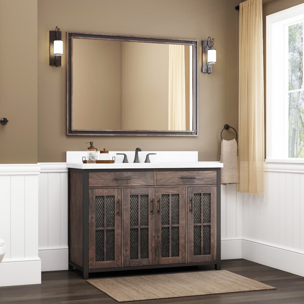 Drydale HDC48MFV 48" Antique Brown Vanity with Top & Bowl