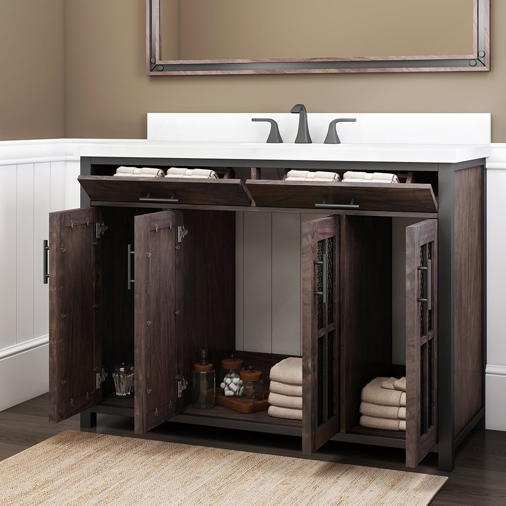 Drydale HDC48MFV 48" Antique Brown Vanity with Top & Bowl
