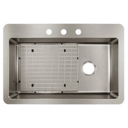 Elkay HDDSB33229TR3 3 Holes Single Bowl Kitchen Sink 33" x 22" x 9" Stainless Steel