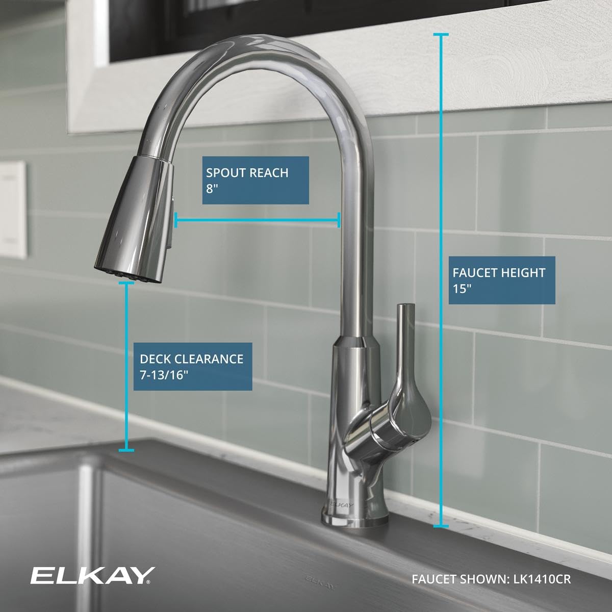 Elkay Everyday LK1410 Single Hole Kitchen Faucet with Pull-Down Spray