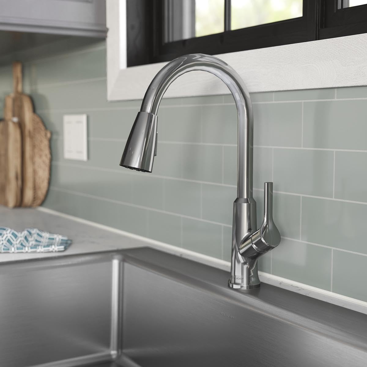 Elkay Everyday LK1410 Single Hole Kitchen Faucet with Pull-Down Spray