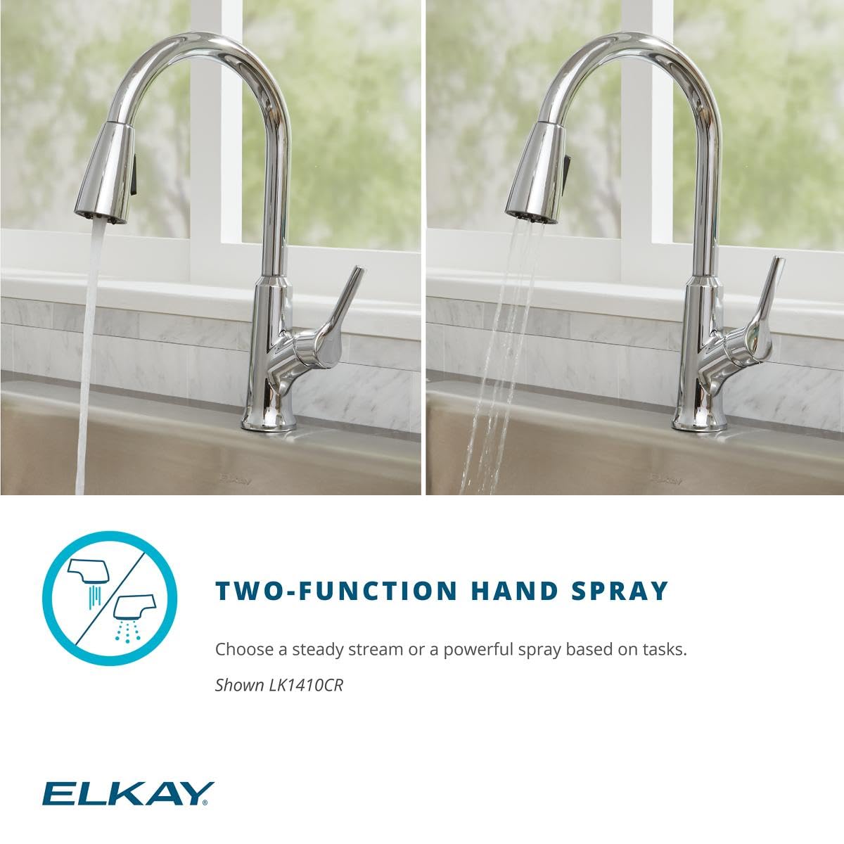Elkay Everyday LK1410 Single Hole Kitchen Faucet with Pull-Down Spray