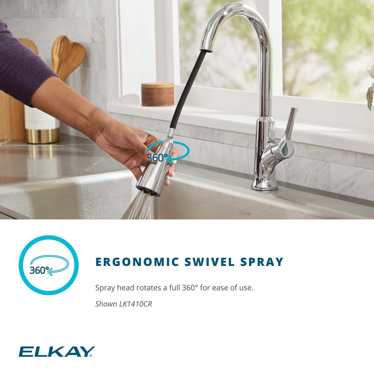 Elkay Everyday LK1410 Single Hole Kitchen Faucet with Pull-Down Spray