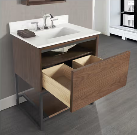 Fairmont Designs 1505V30 M4 30" Natural Walnut Vanity with Top & Bowl