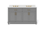 Grovehurst HDC60DGV 60" Gray Vanity with Top & Bowl