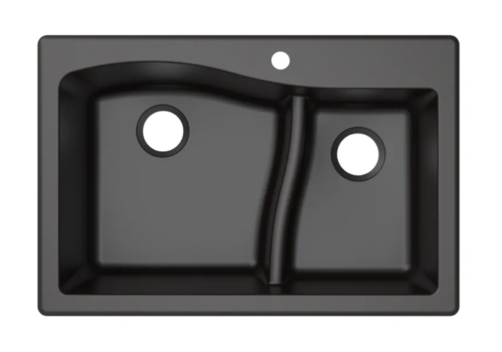 Kraus KGD442BROWN Quarza Granite 33" Undermount 60/40 Double Bowl Kitchen Sink