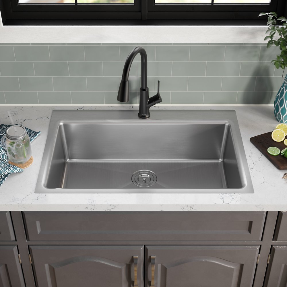 Elkay LK1410 Single-Handle 2-Setting Pull-Down Spray Kitchen Faucet (Various Finishes: Chrome, Matte Black, Lustrous Steel)