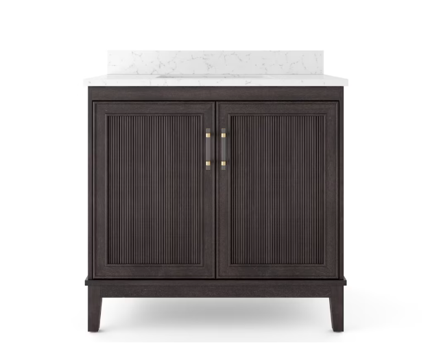 Oberman SL36OMV 36" Dark Cherry Vanity with Top & Bowl