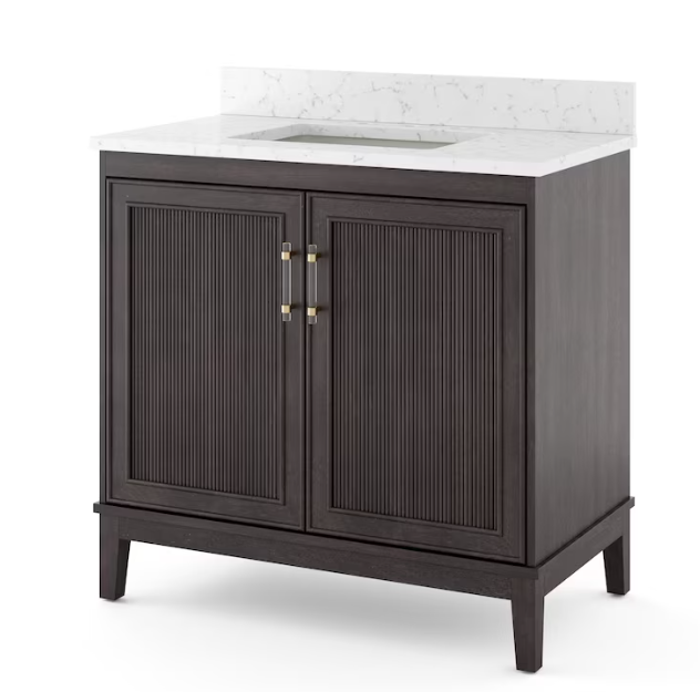 Oberman SL36OMV 36" Dark Cherry Vanity with Top & Bowl