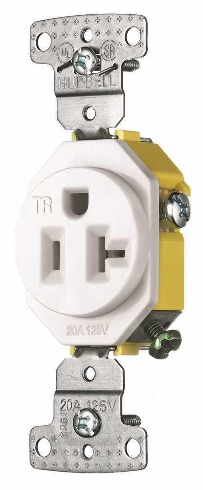 Bryant Electric RR201WTR 20A 125V 5-20R Receptacle White (Pack of 3)