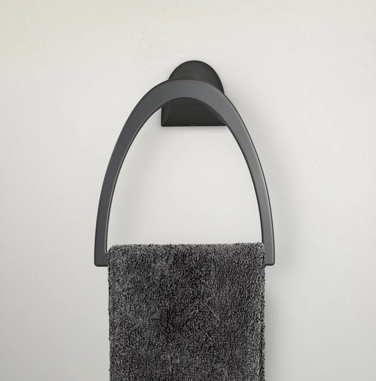 Karci Matte Black Bath Hardware Set: 24 in. Towel Bar, Towel Ring, Toilet Paper Holder (3-Piece)