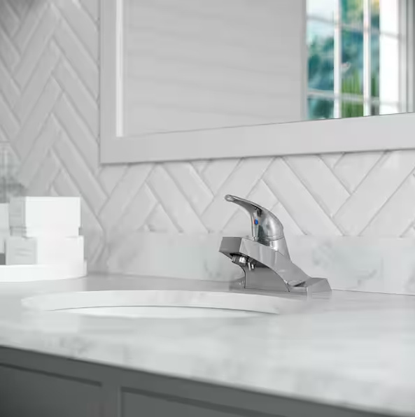 Pfister Pfirst Series 4-Inch Centerset Single Handle Bathroom Faucet Combo Kit (2-Pack) with Push & Seal Drain, Polished Chrome LF142-8002