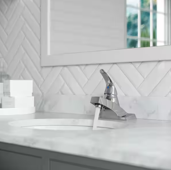 Pfister Pfirst Series 4-Inch Centerset Single Handle Bathroom Faucet Combo Kit (2-Pack) with Push & Seal Drain, Polished Chrome LF142-8002