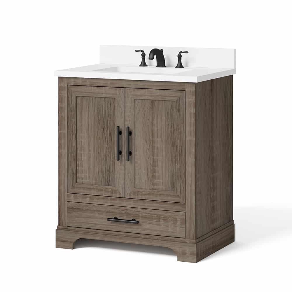 Whalen HDC30PRGV 30" Kendall Distressed Oak Vanity with Top & Bowl
