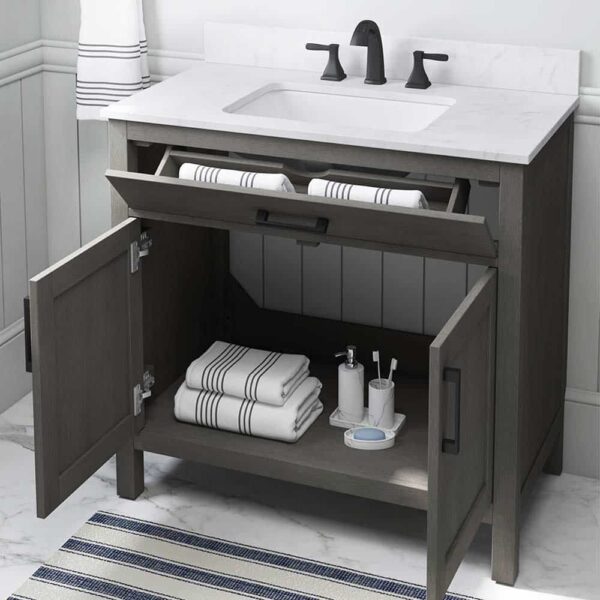 Whalen WF36CVG Adari 36 Inch Dark Gray Vanity with Top & Bowl