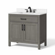 Whalen WF36CVG Adari 36 Inch Dark Gray Vanity with Top & Bowl