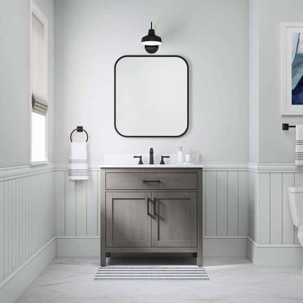 Whalen WF36CVG Adari 36 Inch Dark Gray Vanity with Top & Bowl