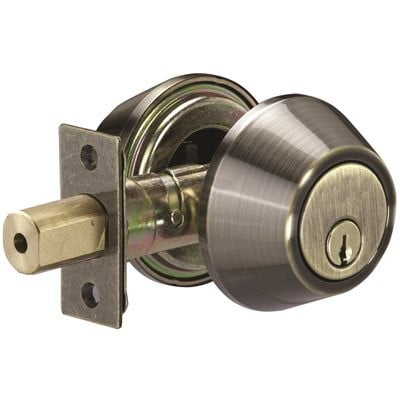 US Lock 1650 Series Deadbolt, Double Cylinder, Sc1 Keyway, Antique Brass