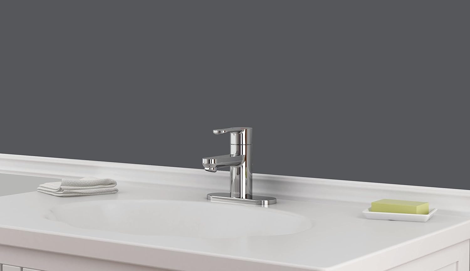 American Standard 2011101.002 Pine Monoblock Single Hole Bathroom Faucet, Chrome