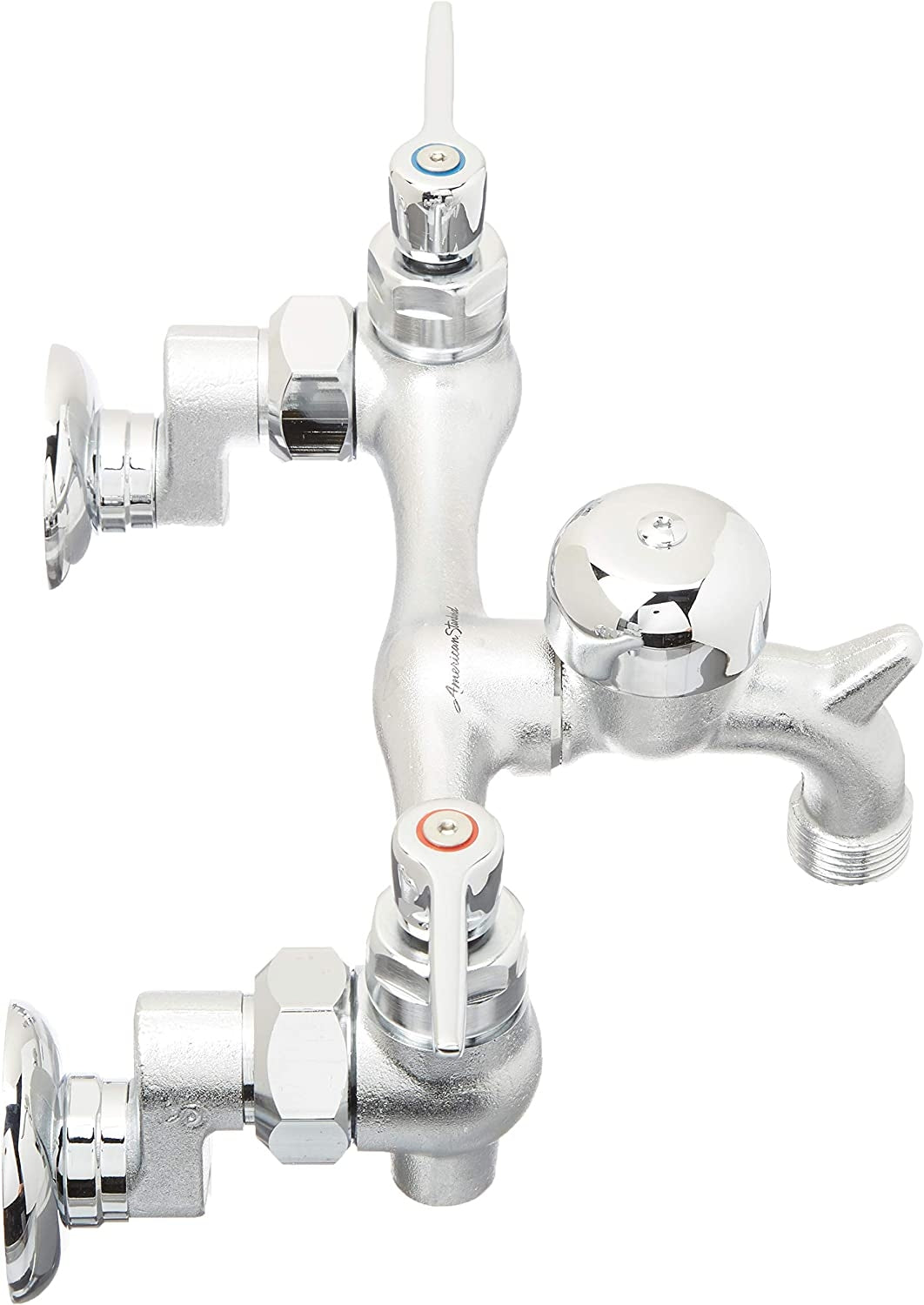 American Standard 8351076.004 Heritage® Two Lever Handle Wall Mount Service Faucet, Rough Chrome