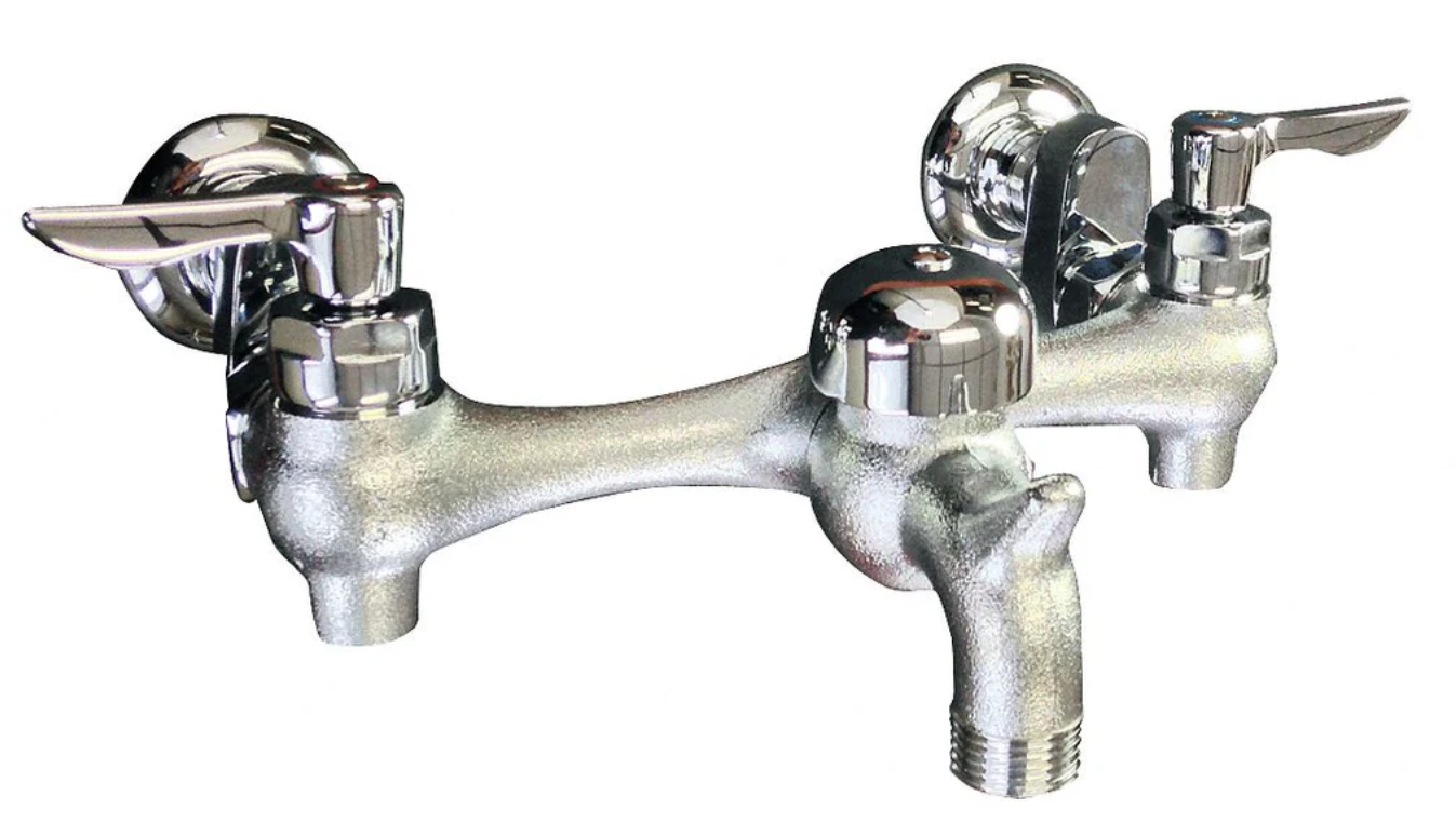 American Standard 8351076.004 Heritage® Two Lever Handle Wall Mount Service Faucet, Rough Chrome