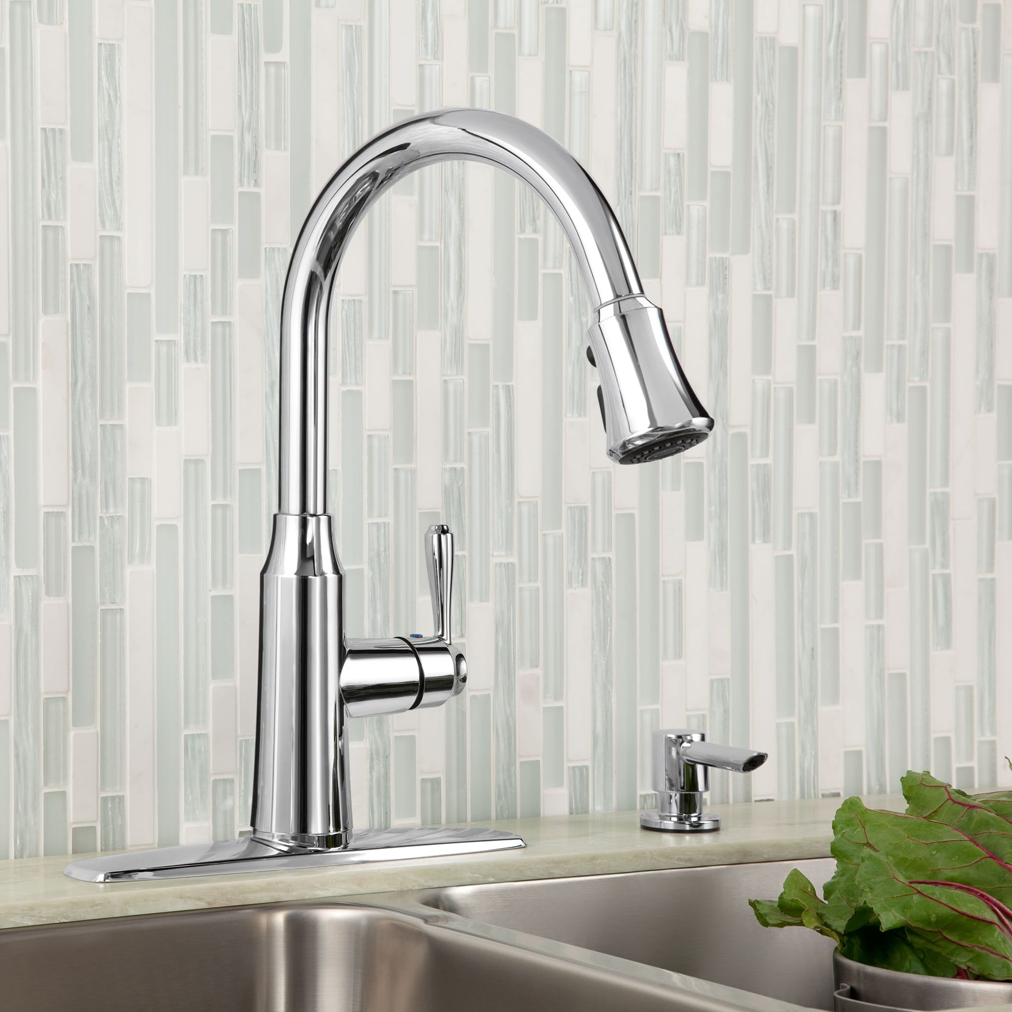 American Standard 9391301.002 Soltura 1-Handle Pull-Down High Arc Kitchen Faucet, Polished Chrome