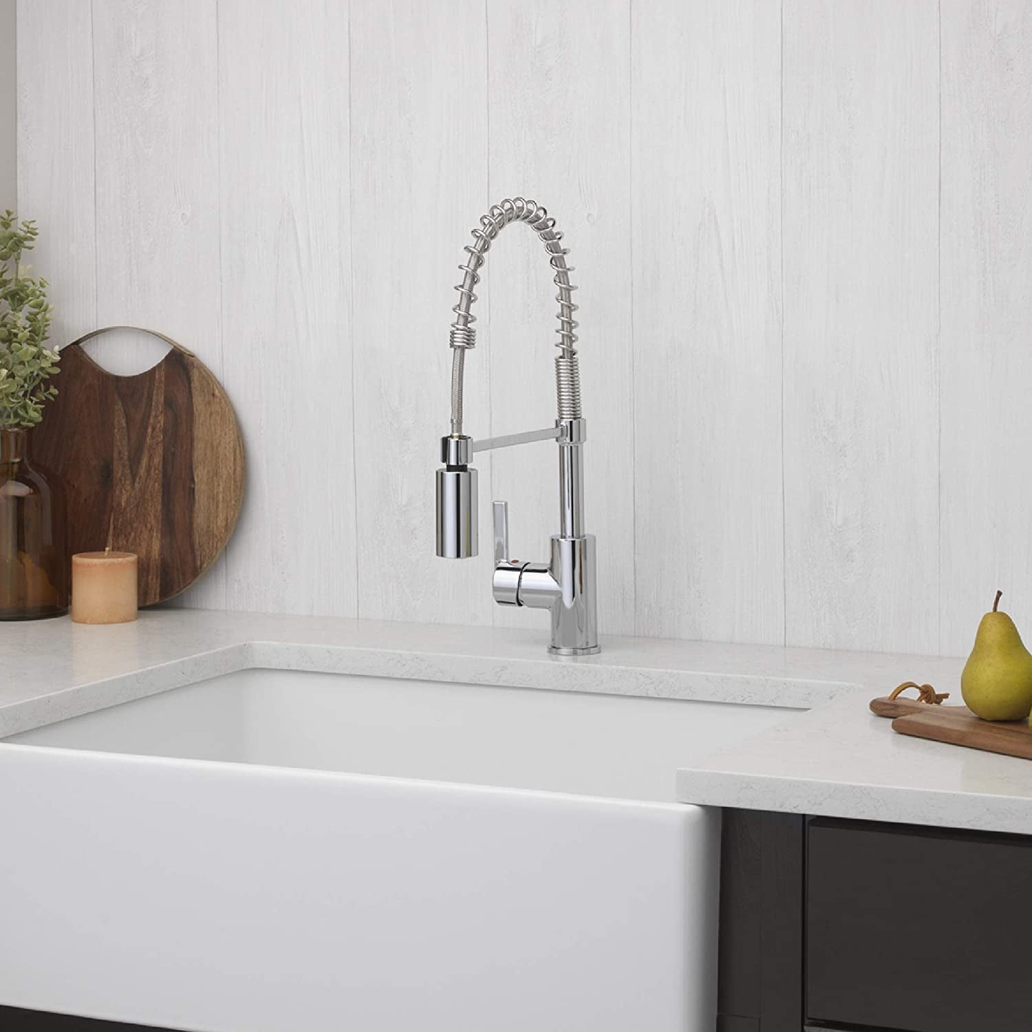Aqua Vista H90K-51D-AV-CH Commercial Style Pull-Down Single Handle Kitchen Faucet, Polished Chrome