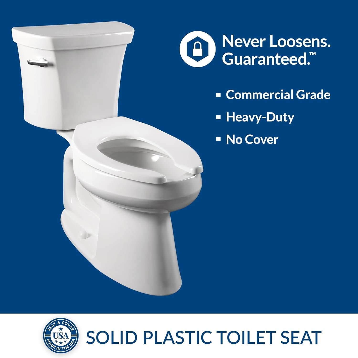 BEMIS 1955CT 000 Elongated Plastic Open Front Toilet Seat in White