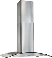 Broan EI5936SS Elite 35.38 Inch Convertible Curved Glass Canopy Island Range Hood, Stainless