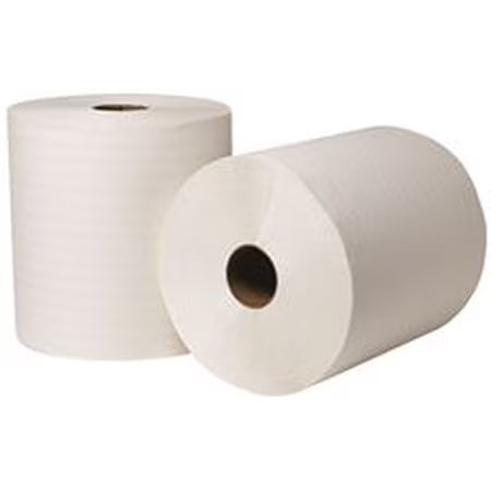 Renown Image Premium Towel 8"x600' Luxury Fabric White 6 Rolls Case Commercial