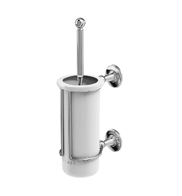 CrossWater London US-ARCA8NKLHR Arcade Wall-mount Toilet Brush Holder Polished Nickel 