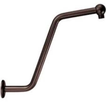 Danze D481116BR S-Shaped Shower Arm With Escutcheon, Tumbled Bronze