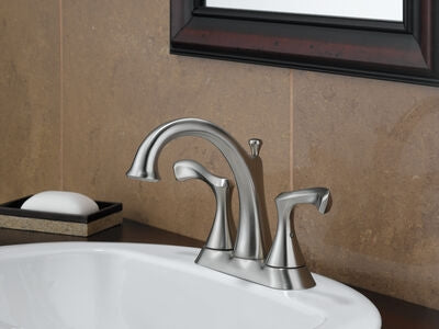 Delta 25939LF-SS Carlisle Two Handle Centerset Bathroom Faucet, Stainless
