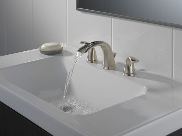 Delta 35708LF-SS Nyla® Two Handle Widespread Bathroom Faucet In Stainless