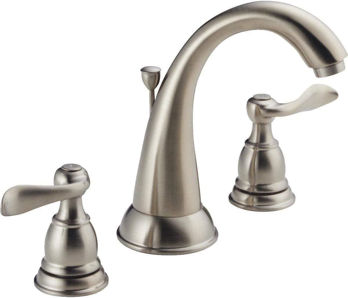 Delta 35996LF-BN-ECO Windermere 2-Handle Widespread Bathroom Faucet with Pop-Up, Brushed Nickel