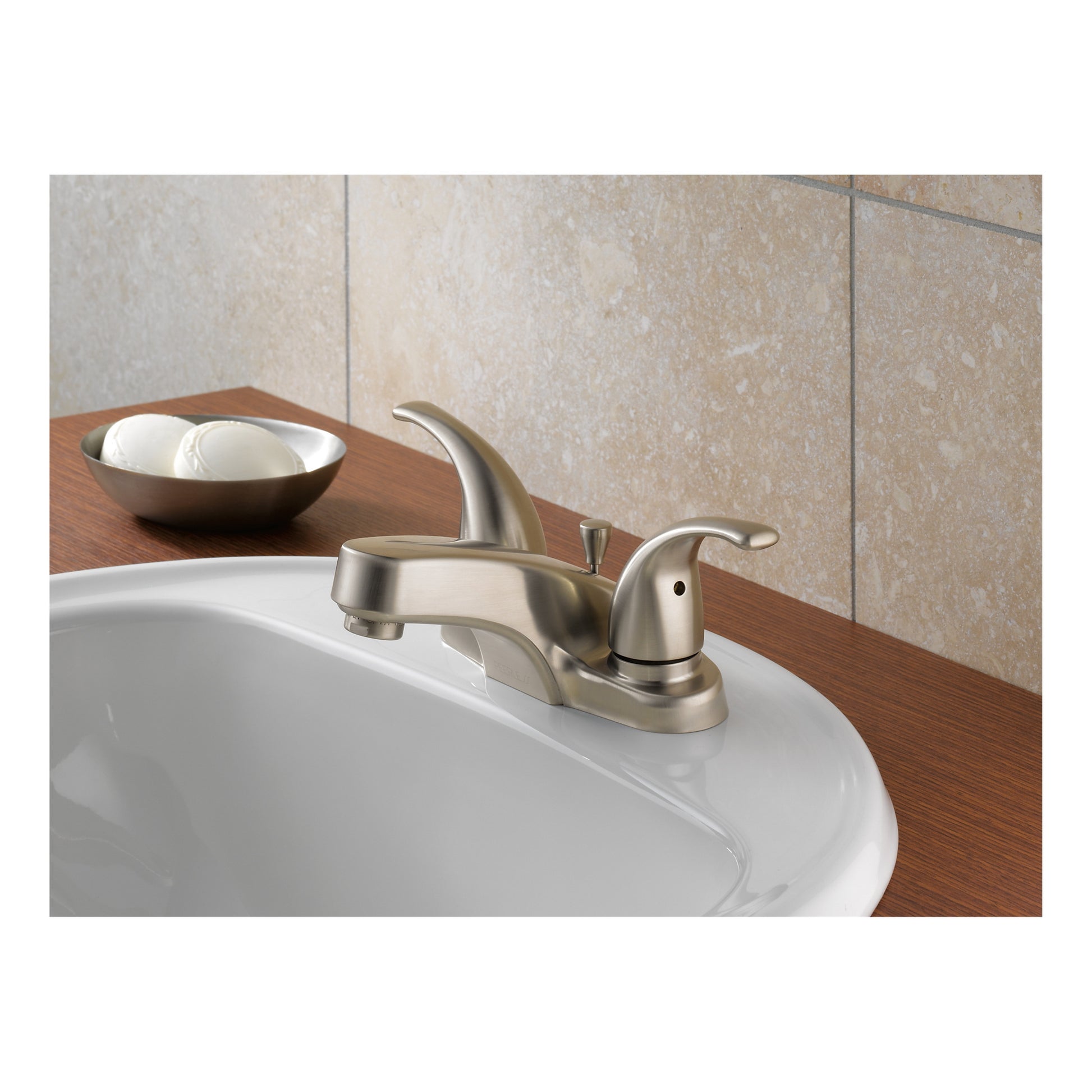 Delta P299628LF-BN Peerless Two Handle Bathroom Faucet, Brushed Nickel