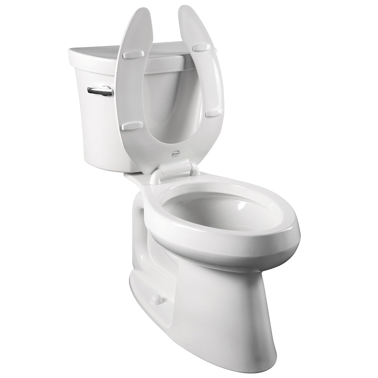 BEMIS 1955CT000 Elongated Plastic Open Front Toilet Seat in White