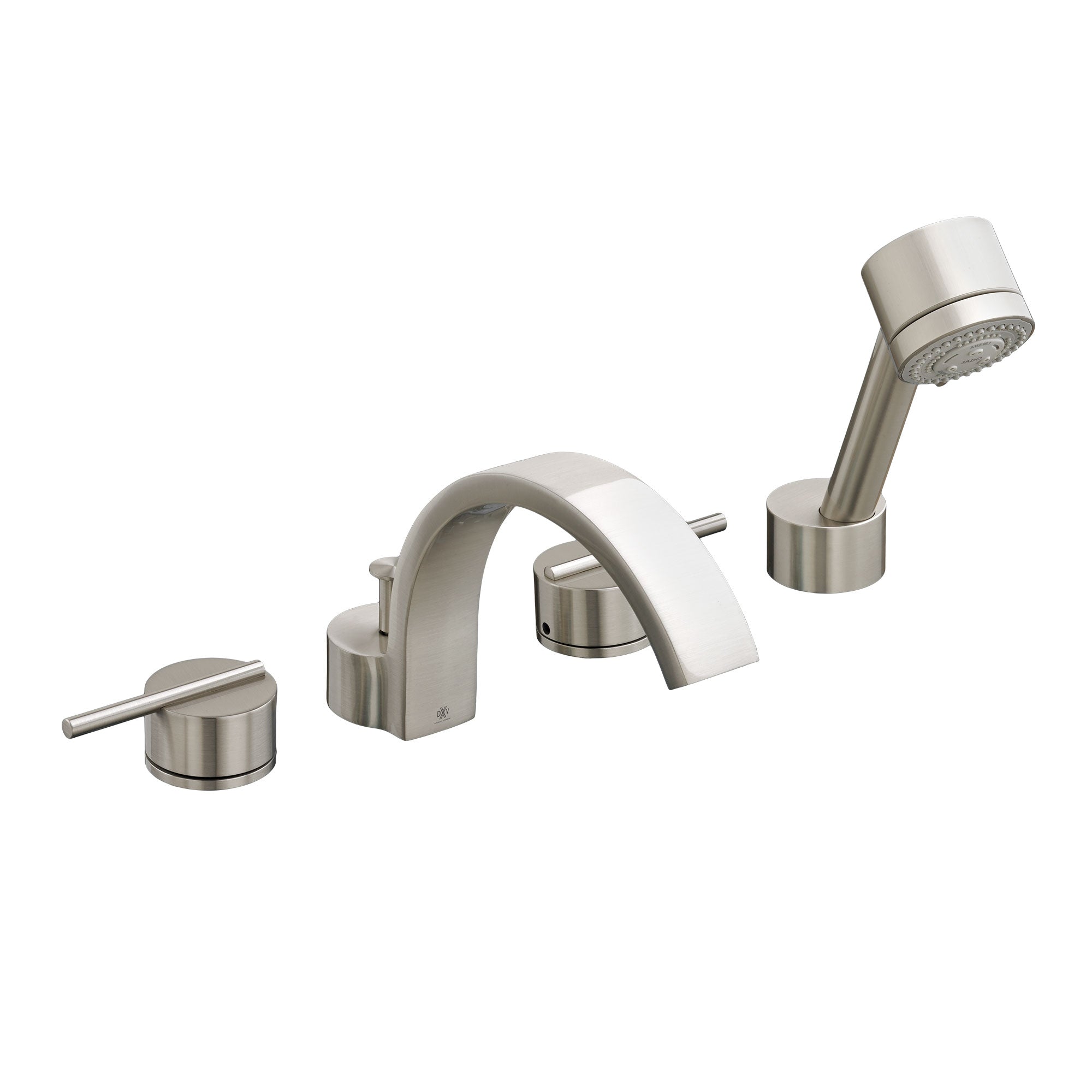 DXV D3510090C.144 Rem 2 Handle Deck Mount Bathtub Faucet with Handshower, Brushed Nickel
