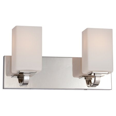 Nuvo Vista 2-Light Vanity Wall Fixture Polished Nickel 60-5182