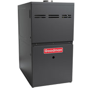 Goodman GMVC80604BNBC 80% AFUE upflow/horizontal gas furnace, front left view