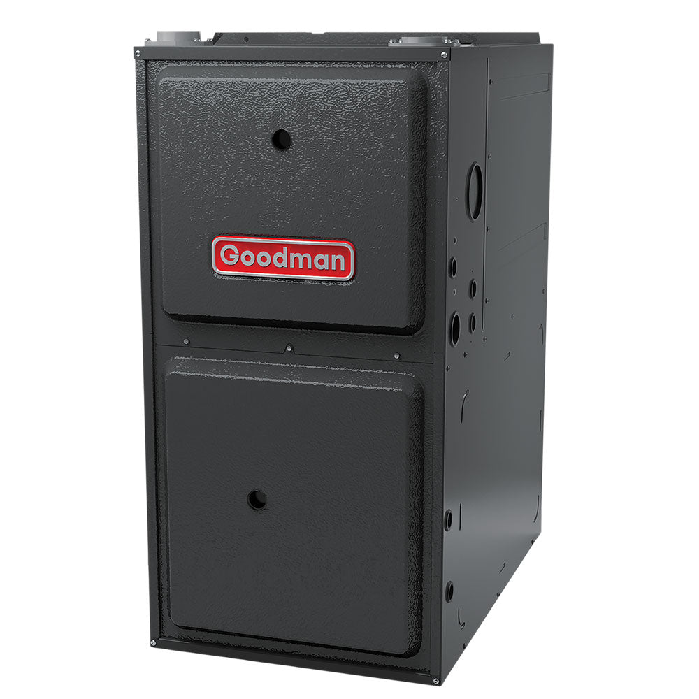 Goodman GMVC951155DX 95% AFUE upflow/horizontal gas furnace, front right view