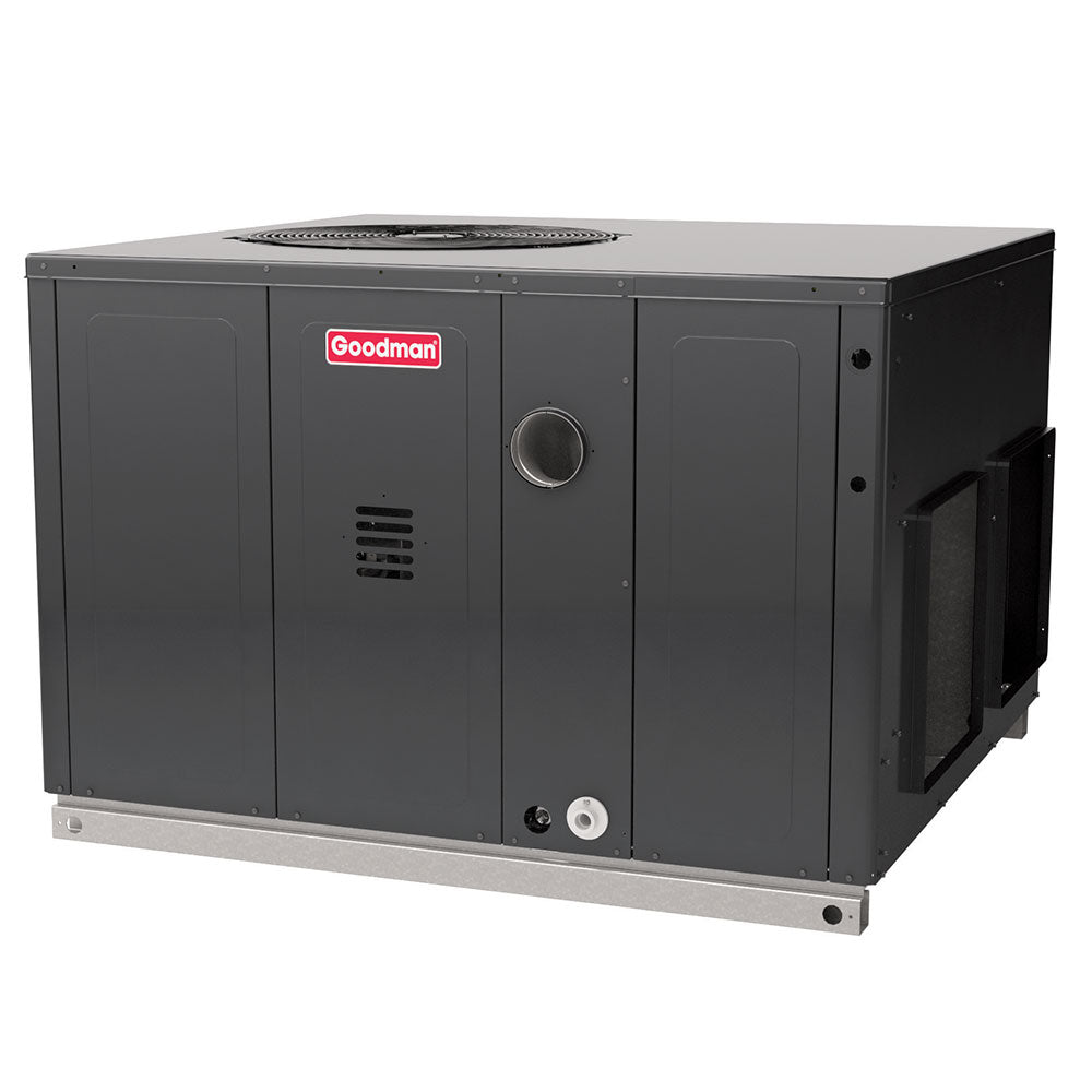 Goodman GPG1442080M41AB 3.5 ton packaged gas/electric unit, side view