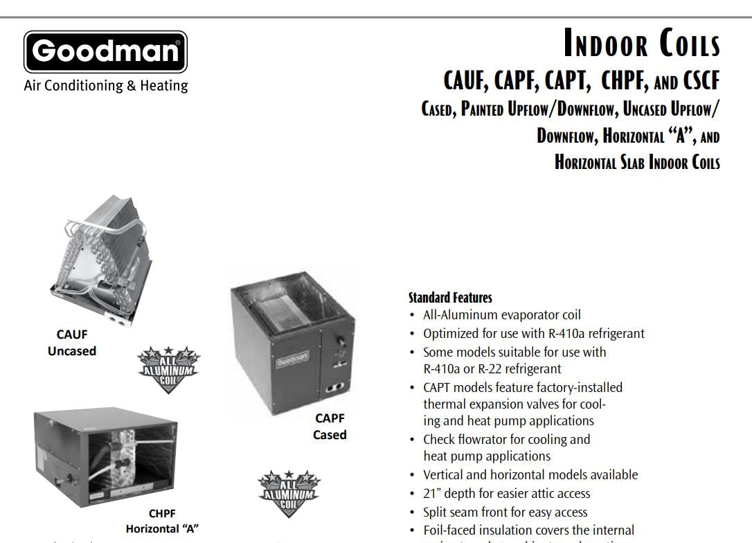 Goodman CHPF1824A6 1.5-2 Ton Horizontal Full "A" Coil
