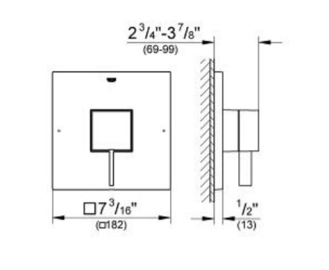 Grohe 19924000 Shower Trim, Prod Specs