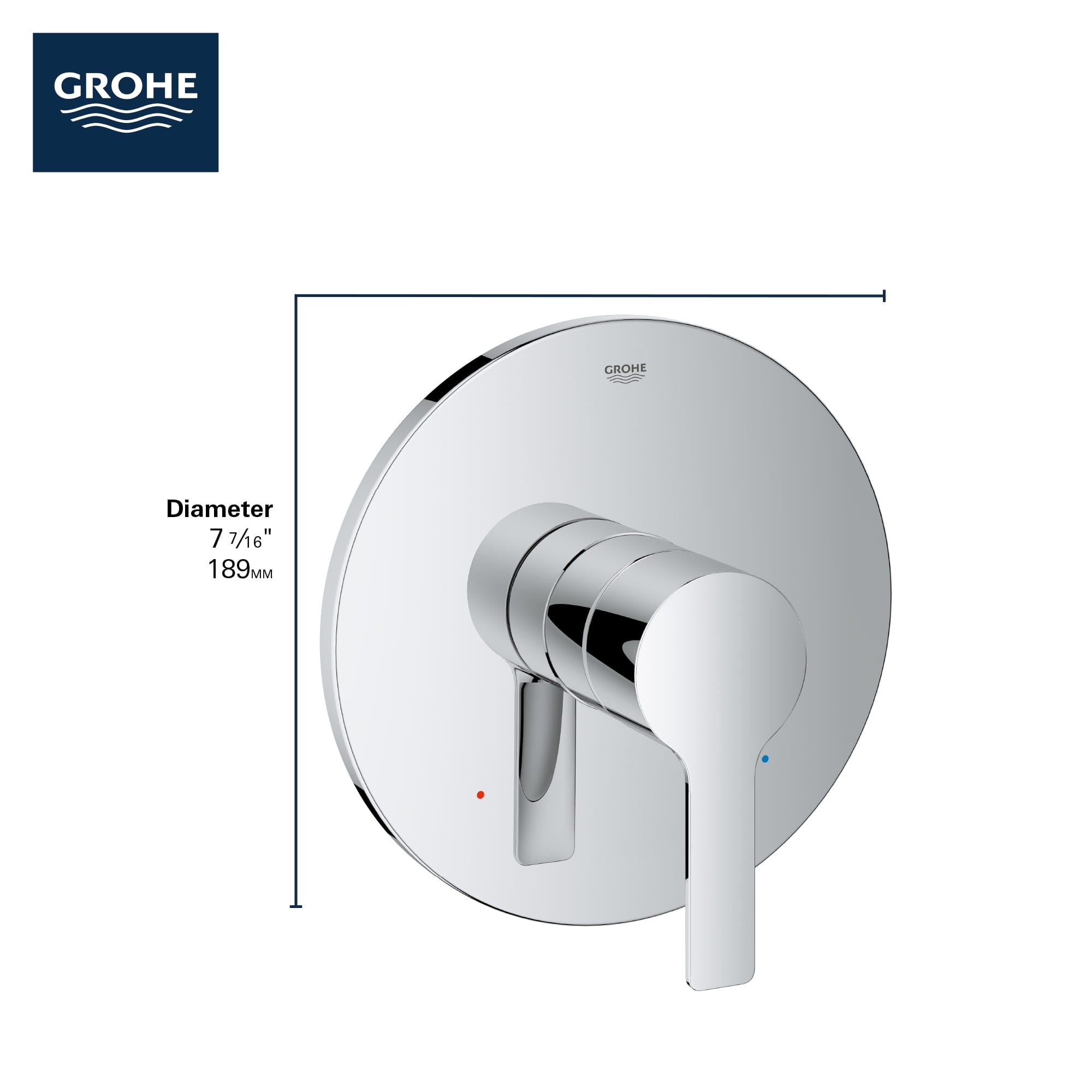 Grohe 29167001 Shower Trim, Chrome, Prod Specs