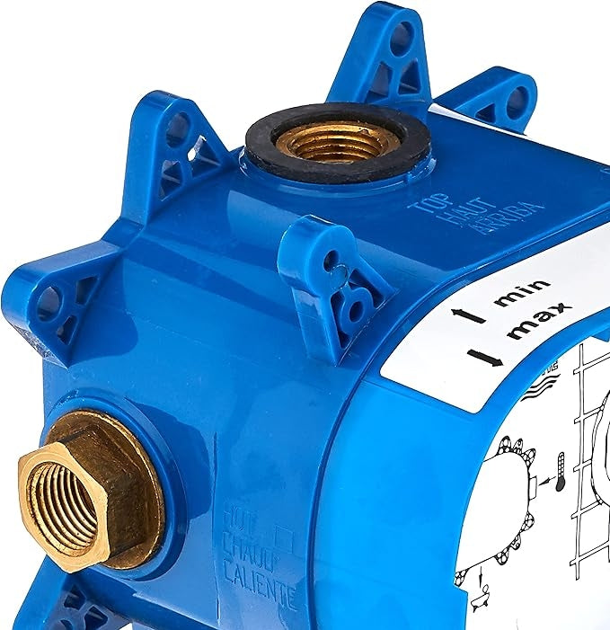 GROHE 35026000 Grohflex Universal Rough-In Box, Blue Flushing Plug 