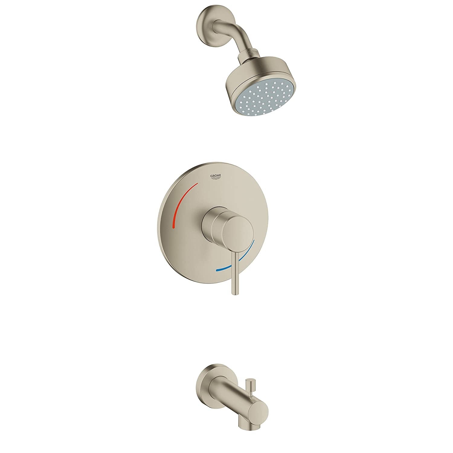 Grohe 35073EN1 Concetto Single Handle Tub & Shower Faucet, Brushed Nickel