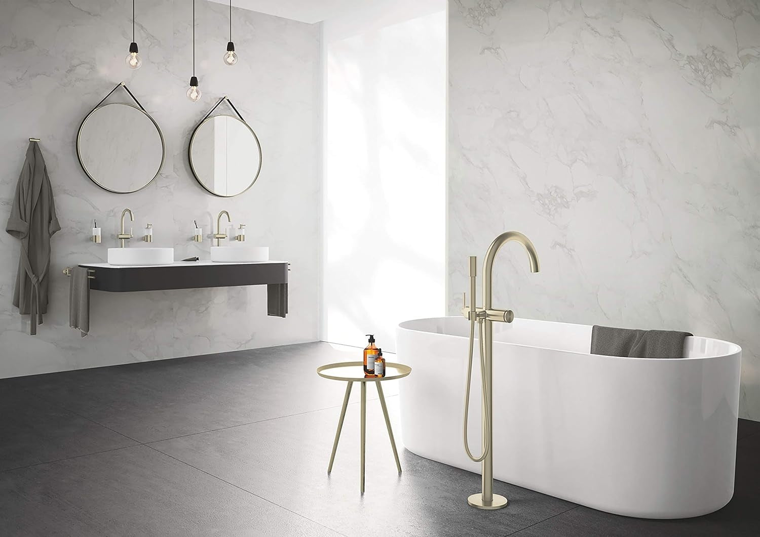 Grohe 40308EN3 Atrio 19-1/4 Inch Double Towel Bar, Brushed Nickel