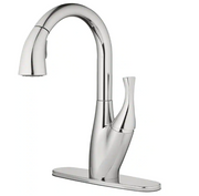 Home2O H73K-51D-CH Single-Handle High Arc Pull Down Sprayer Kitchen Faucet, Chrome