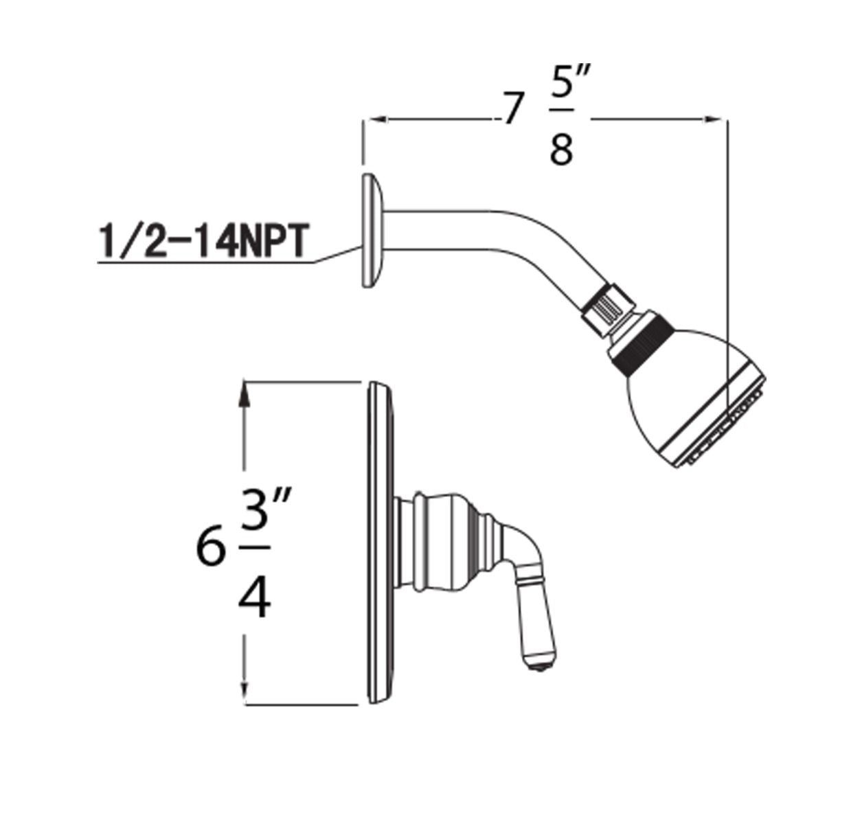 Huntington Brass P6120601 Cypress Shower Only Package, Chrome